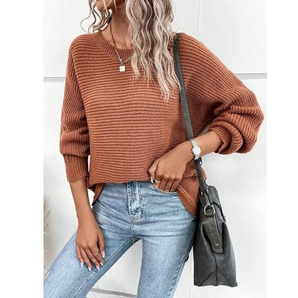 CUPSHE Crew Neck Casual Pullover Sweater Womens Pullover Jumper L - Picture 4 of 5